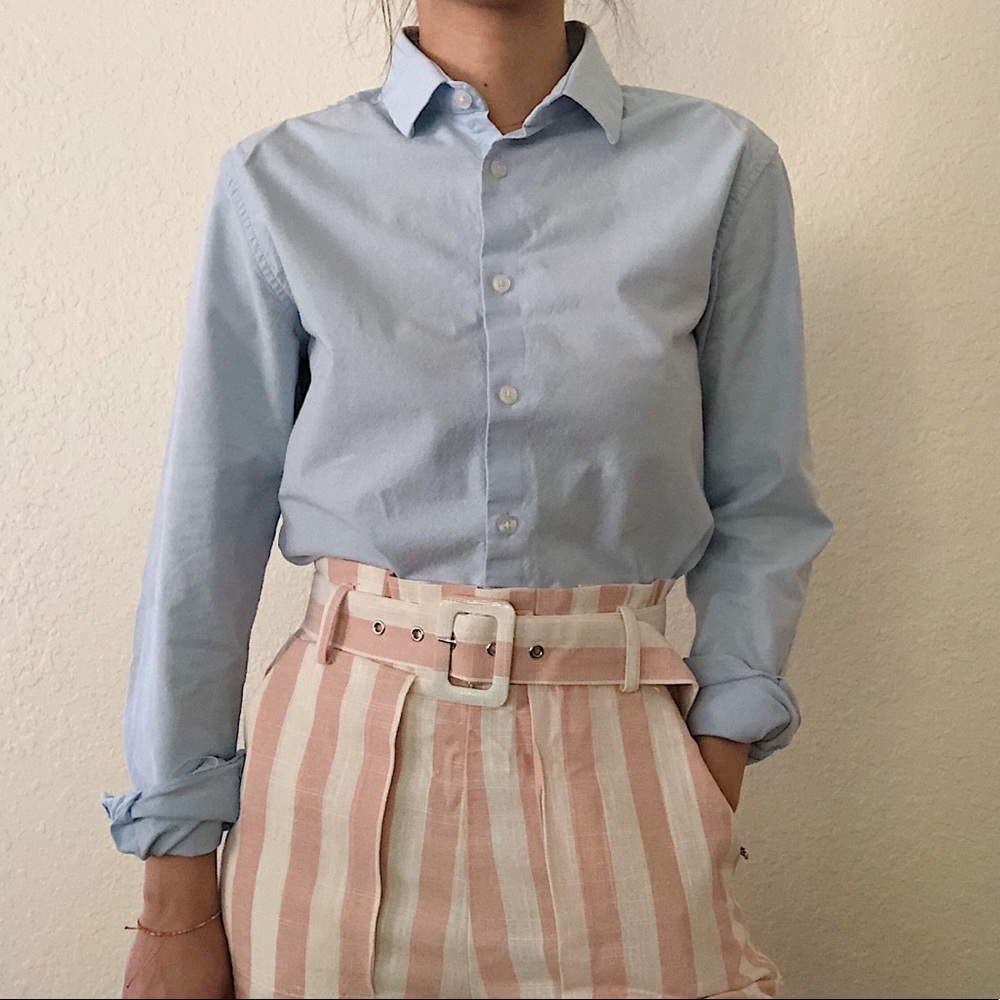 Men’s Unisex ASOS Button up Shirt in light blue - Picture 1 of 2